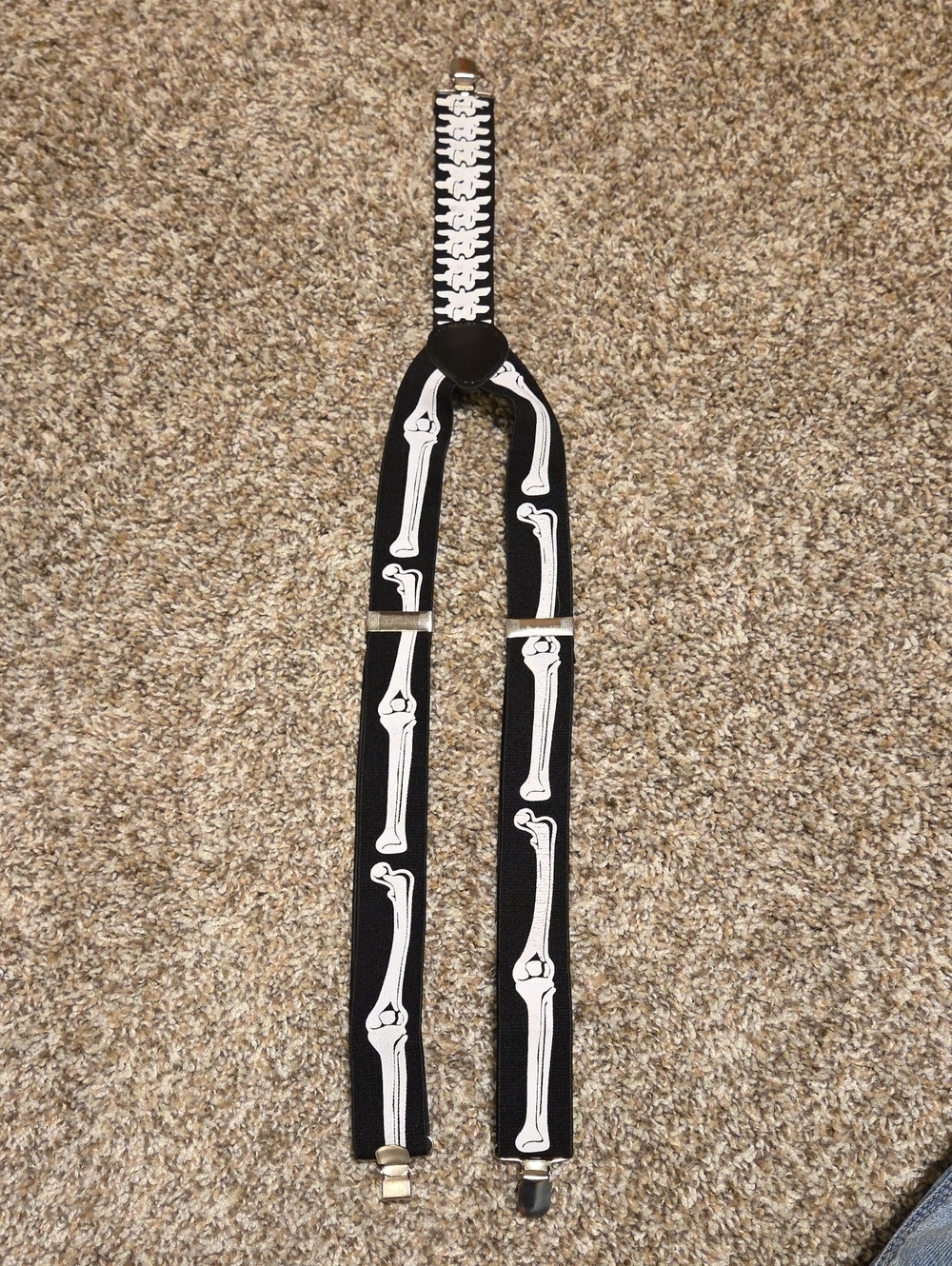 Black Skeleton Bone Suspenders